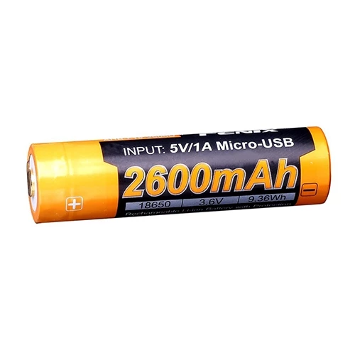 Batteries Fenix ARB-L18-2600U 18650 Li-ion Rechargeable Battery With Micro USB Port 4 Batteries Fenix ARB-L18-2600U 18650 Li-ion Rechargeable Battery With Micro USB Port - Image 2