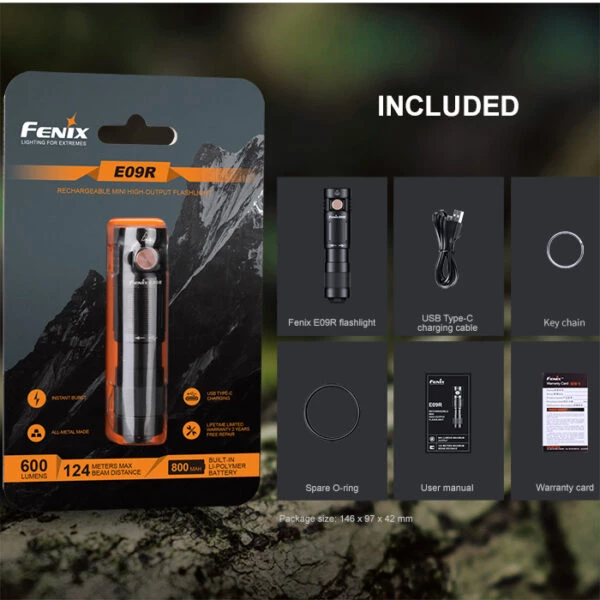 Boating Flashlights Fenix E09R EDC Rechargeable Flashlight | 600 Lumens | Fenix Distributor 8 Boating Flashlights Fenix E09R EDC Rechargeable Flashlight | 600 Lumens | Fenix Distributor - Image 6