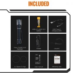 Boating Flashlights Fenix TK20R V2.0 USB-C Rechargeable Flashlight | 3,000 Lumens -Cheap Brightguy Store Fenix TK20R V2 USB C Rechargeable Flashlight 8 600x600 1