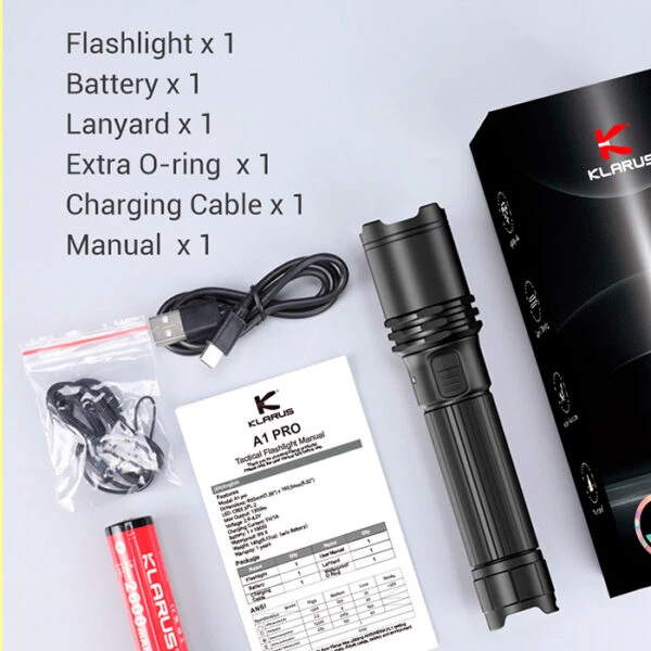 Boating Flashlights Klarus A1 Pro USB-C Rechargeable Flashlight | Authorized Distributor 5 Boating Flashlights Klarus A1 Pro USB-C Rechargeable Flashlight | Authorized Distributor - Image 3