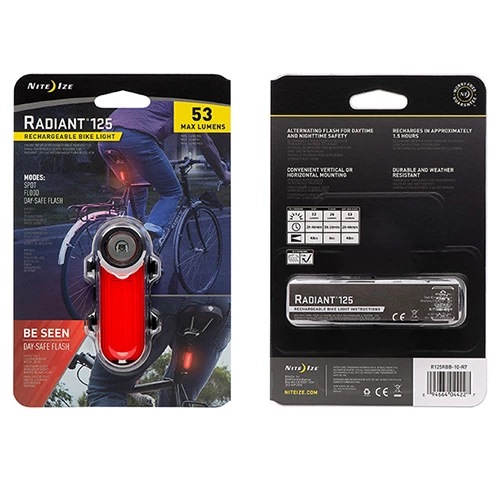 Flashlights Nite Ize Radiant® 125 Rechargeable Bike Light | High Vis RED 5 Flashlights Nite Ize Radiant® 125 Rechargeable Bike Light | High Vis RED - Image 3